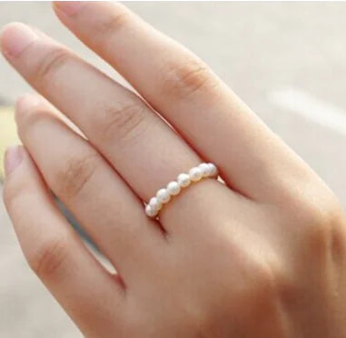 Natural Freshwater Pearl Ring, 2-3MM Adjustable Band