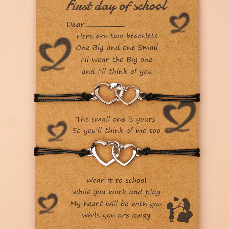 Heart Shaped Wax Thread Braided Bracelet