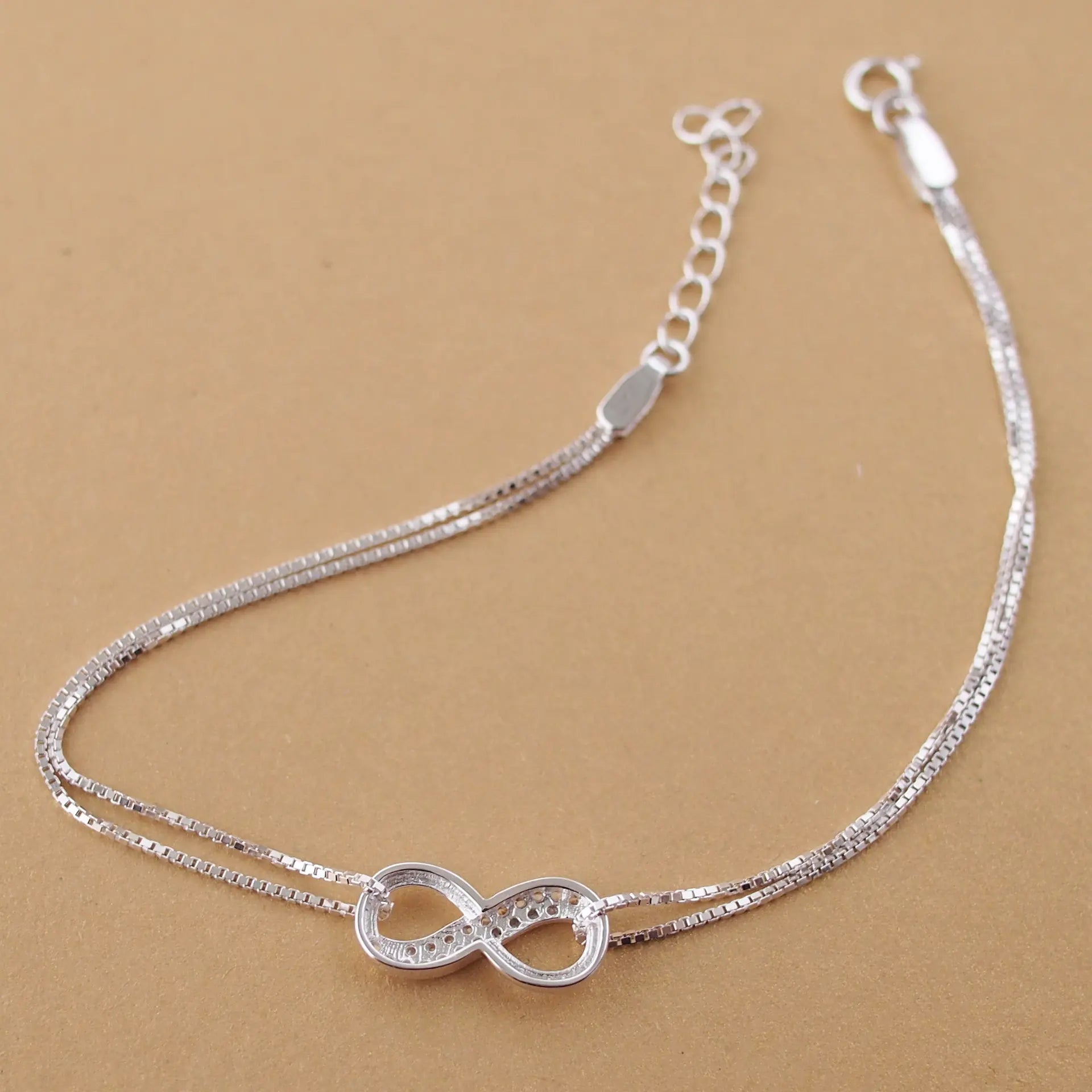 925 Sterling Silver Infinity Bracelet for Women