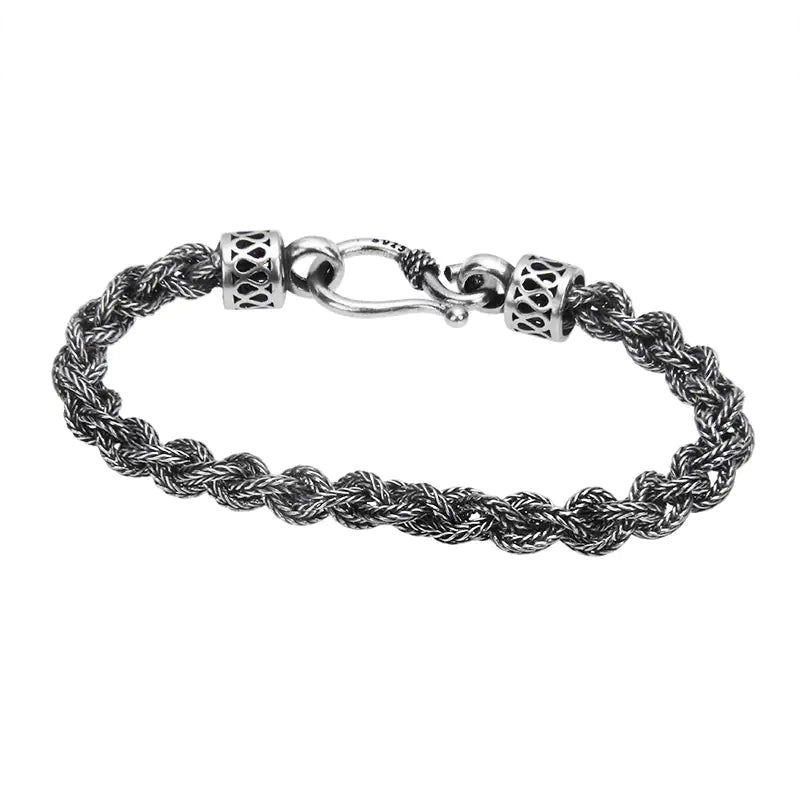 S925 Sterling Silver Twisted Woven Bracelet