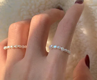 Natural Freshwater Pearl Ring, 2-3MM Adjustable Band