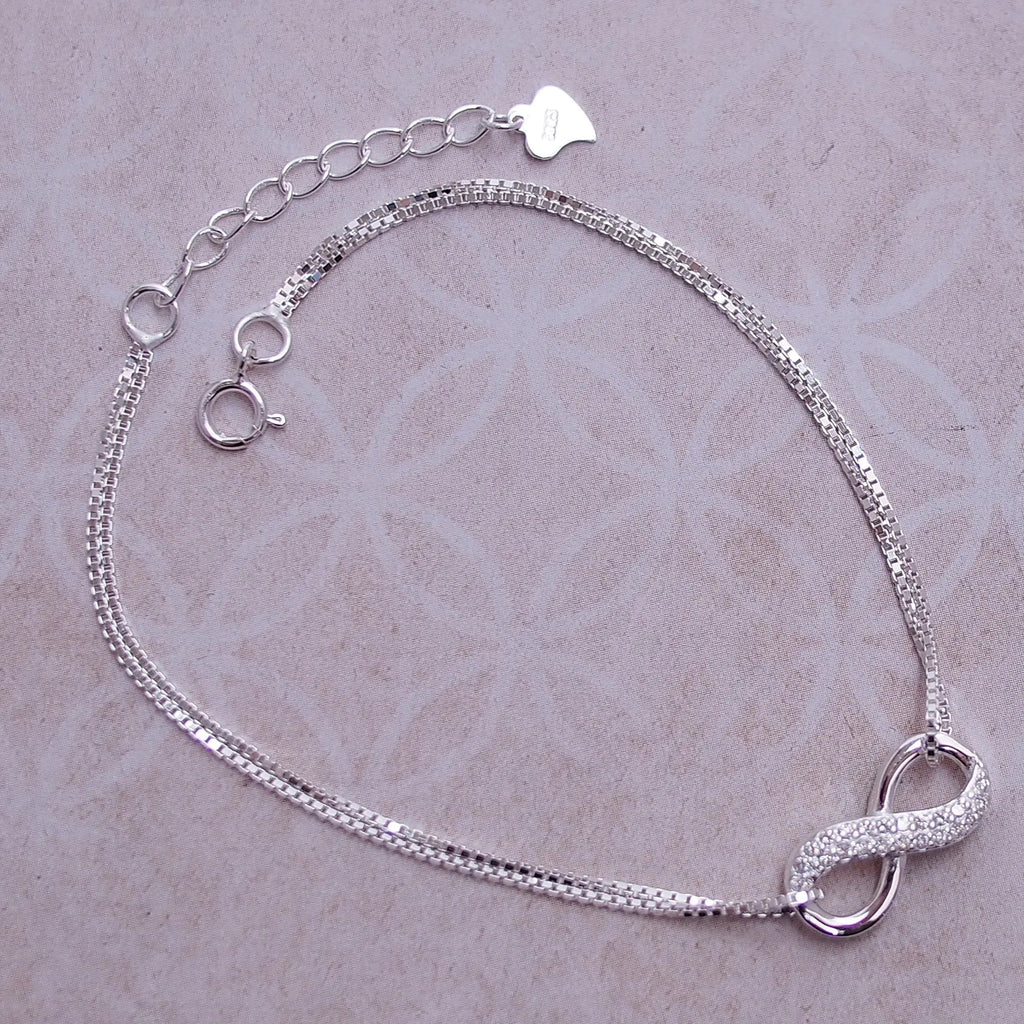 925 Sterling Silver Infinity Bracelet for Women