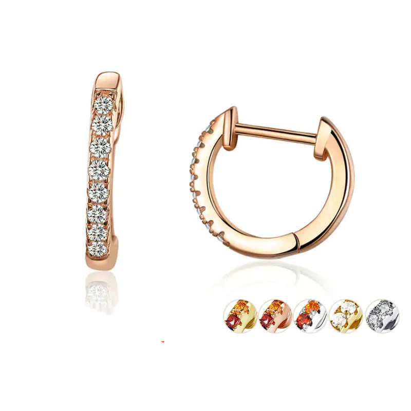 S925 Sterling Silver Earrings with Colorful Zirconia