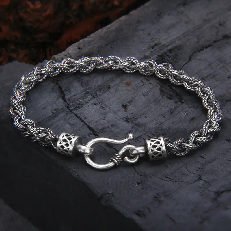 S925 Sterling Silver Twisted Woven Bracelet
