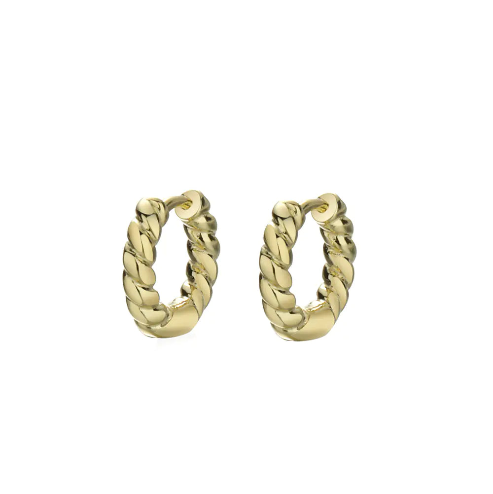S925 Silver Twisted Rope Earrings - Trendy Design